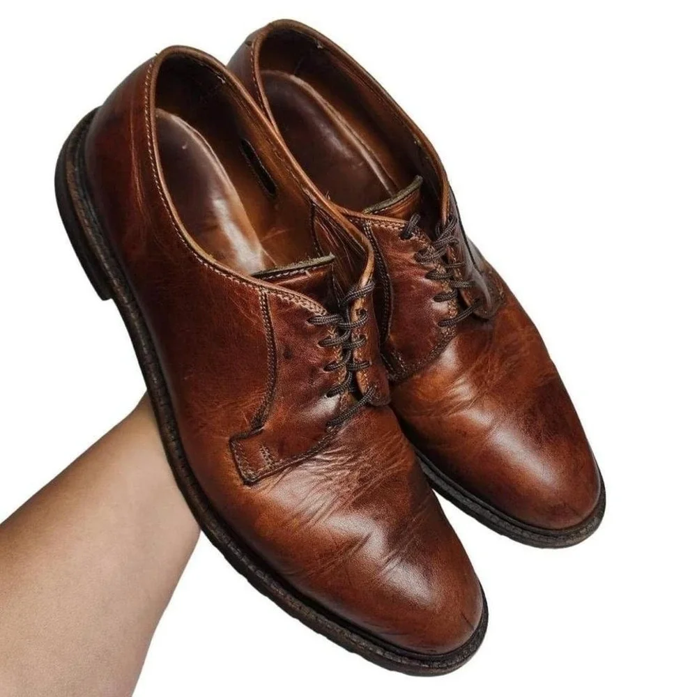 Allen Edmonds Black Hills Mens Leather Derby Shoes Size 11.5 B‎ Narrow